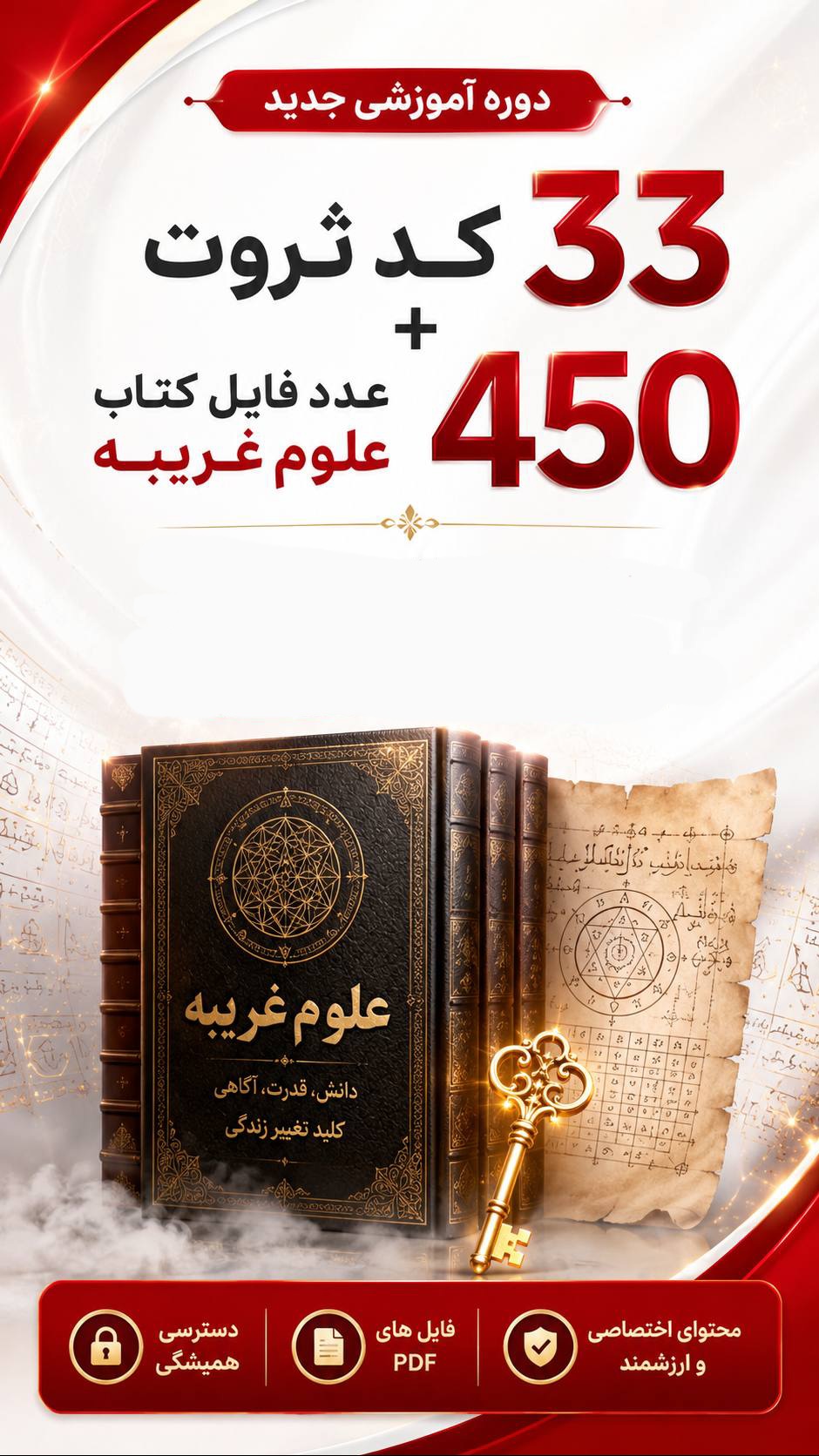 ✨ دوره 33کد ثروت پاکسازی ناخودآگاه +450 فایل علوم خفیه
